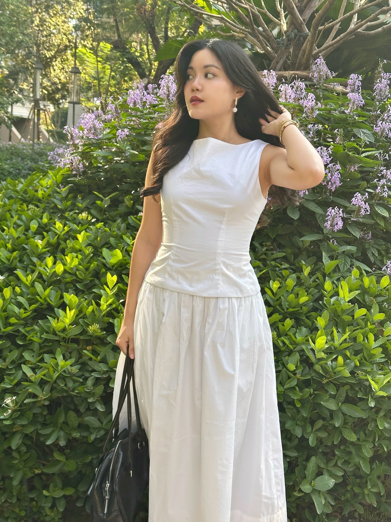 LADY SET - BOAT NECK TOP & MAXI SKIRT