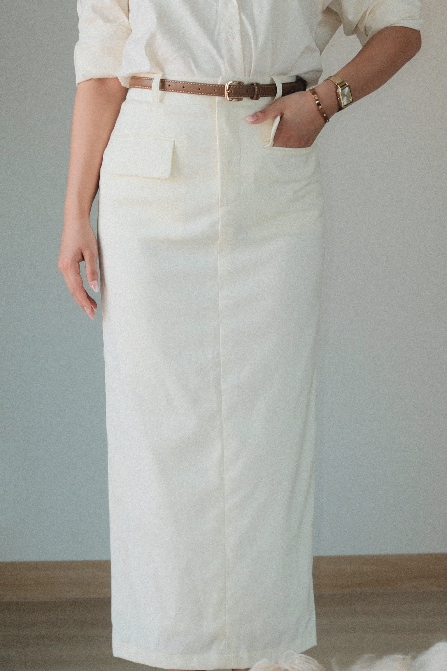 POCKETED MAXI SKIRT