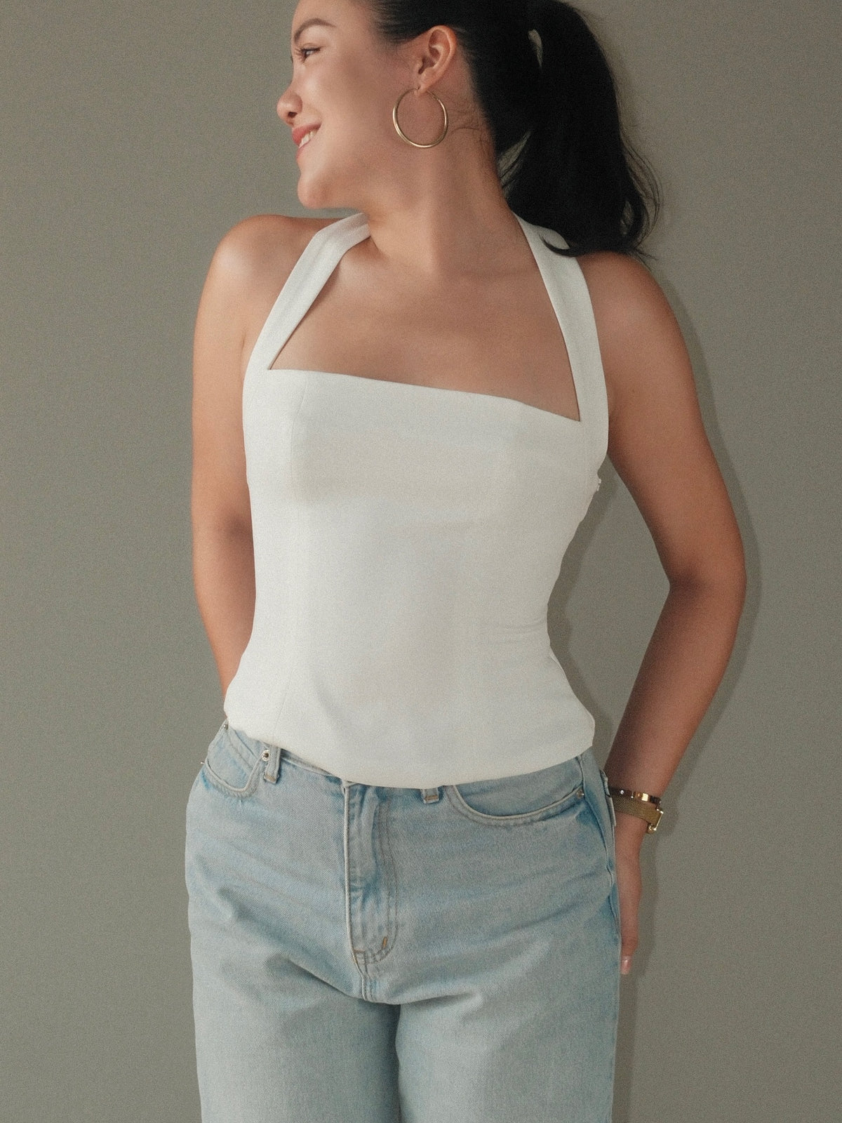 Effortless, flattering, city-ready.The kind of piece that dresses up your jeans—without trying too hard.#rvessentials...