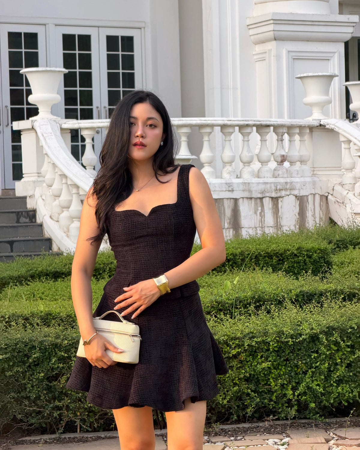 Delphine top paired with Delphine mini skirt in black 🖤#rvdelphinetop #rvdelphineminiskirt