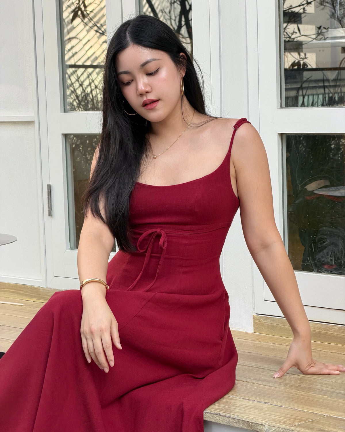 Amelie dress is now available in maroon ❤️#rvameliedress