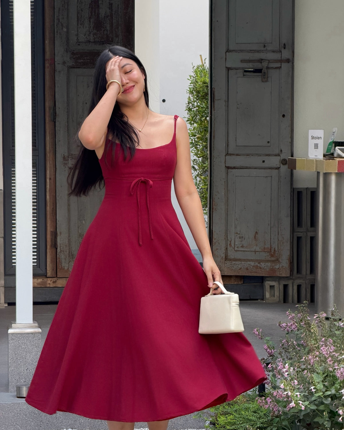 Amelie dress is now available in maroon ❤️#rvameliedress