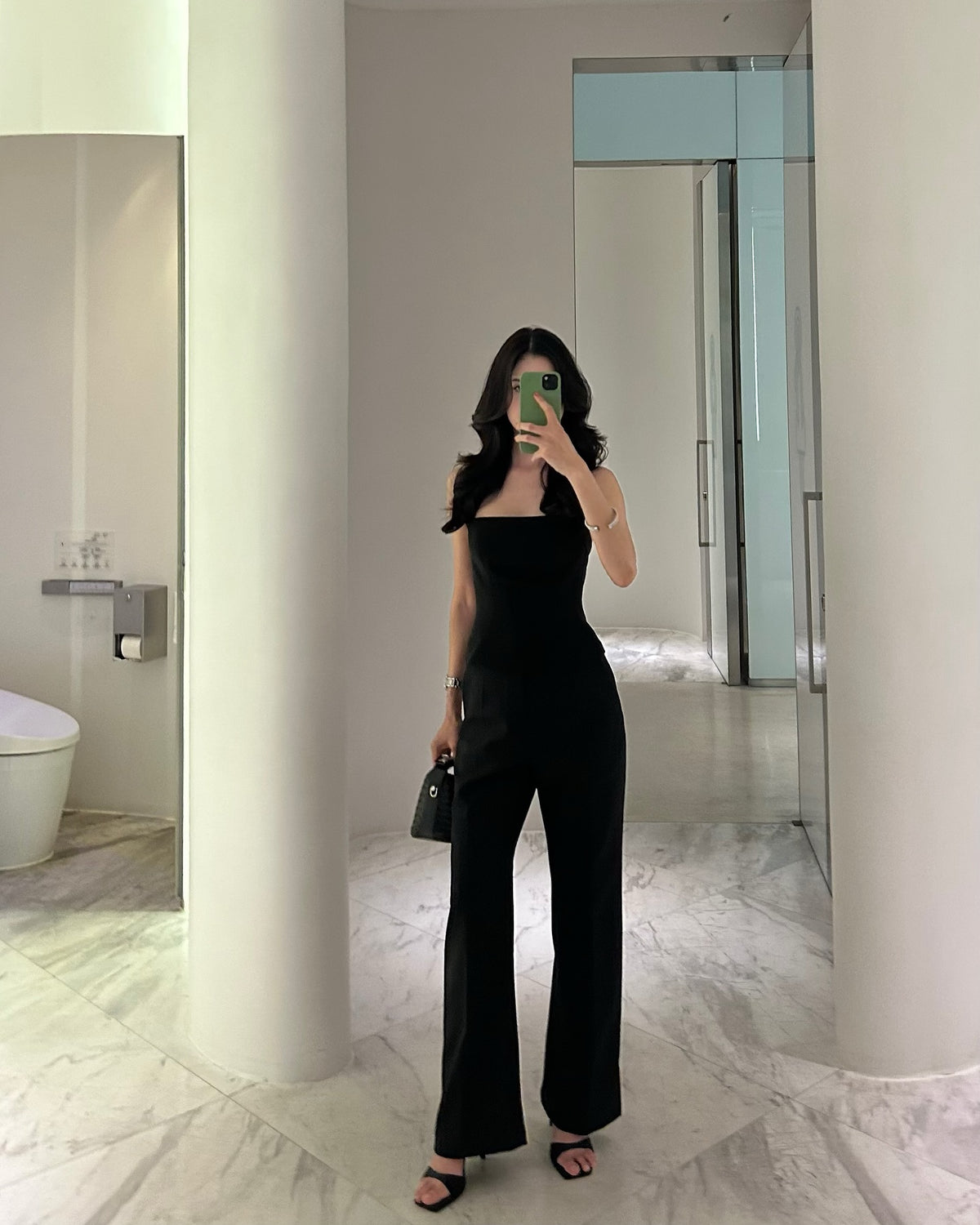 Spotted k. @tanya_tp in Essentials halter square top 🖤#rvessentialshaltersquarenecktop