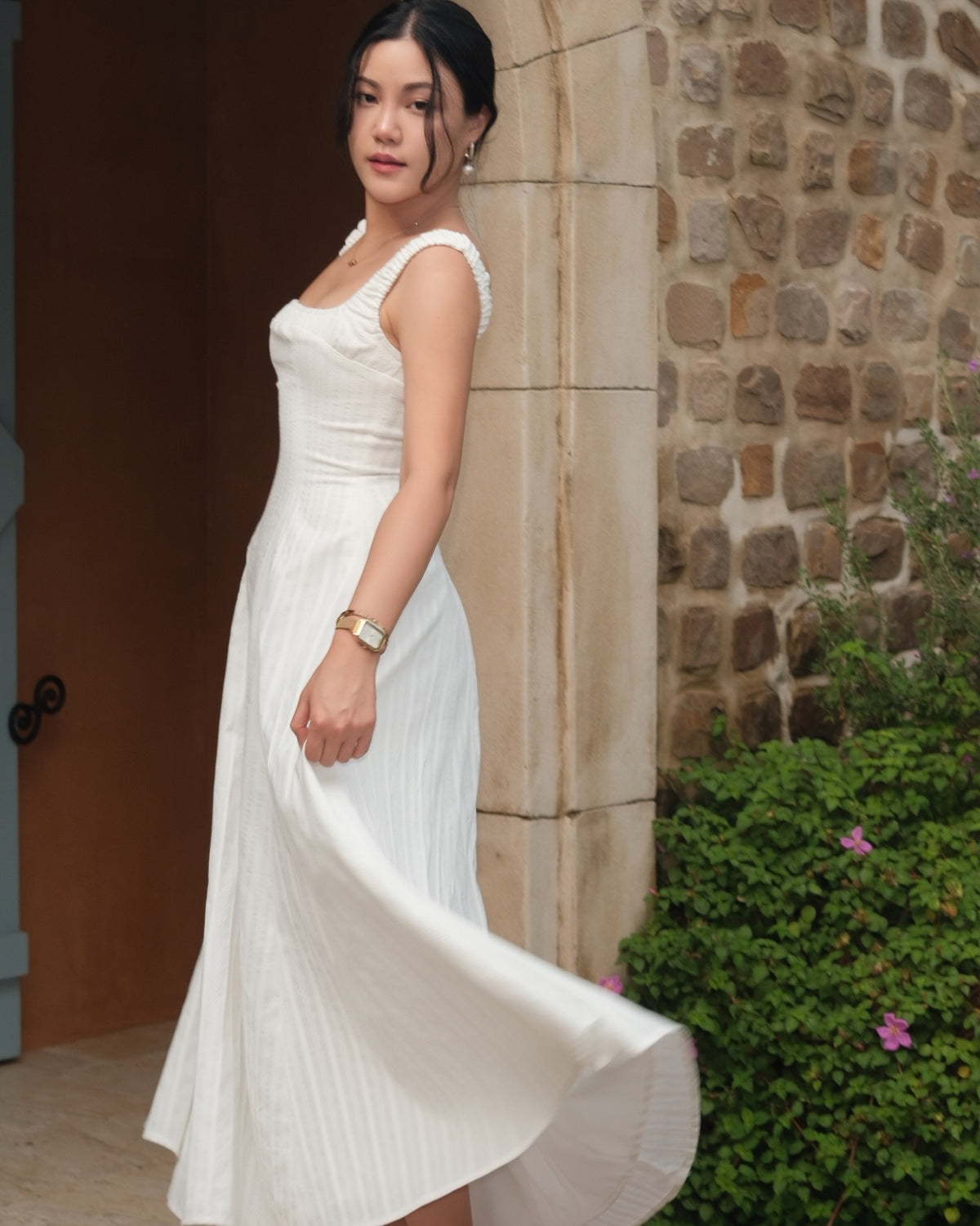 Solene maxi dress in white 🤍#rvsolenemaxidress