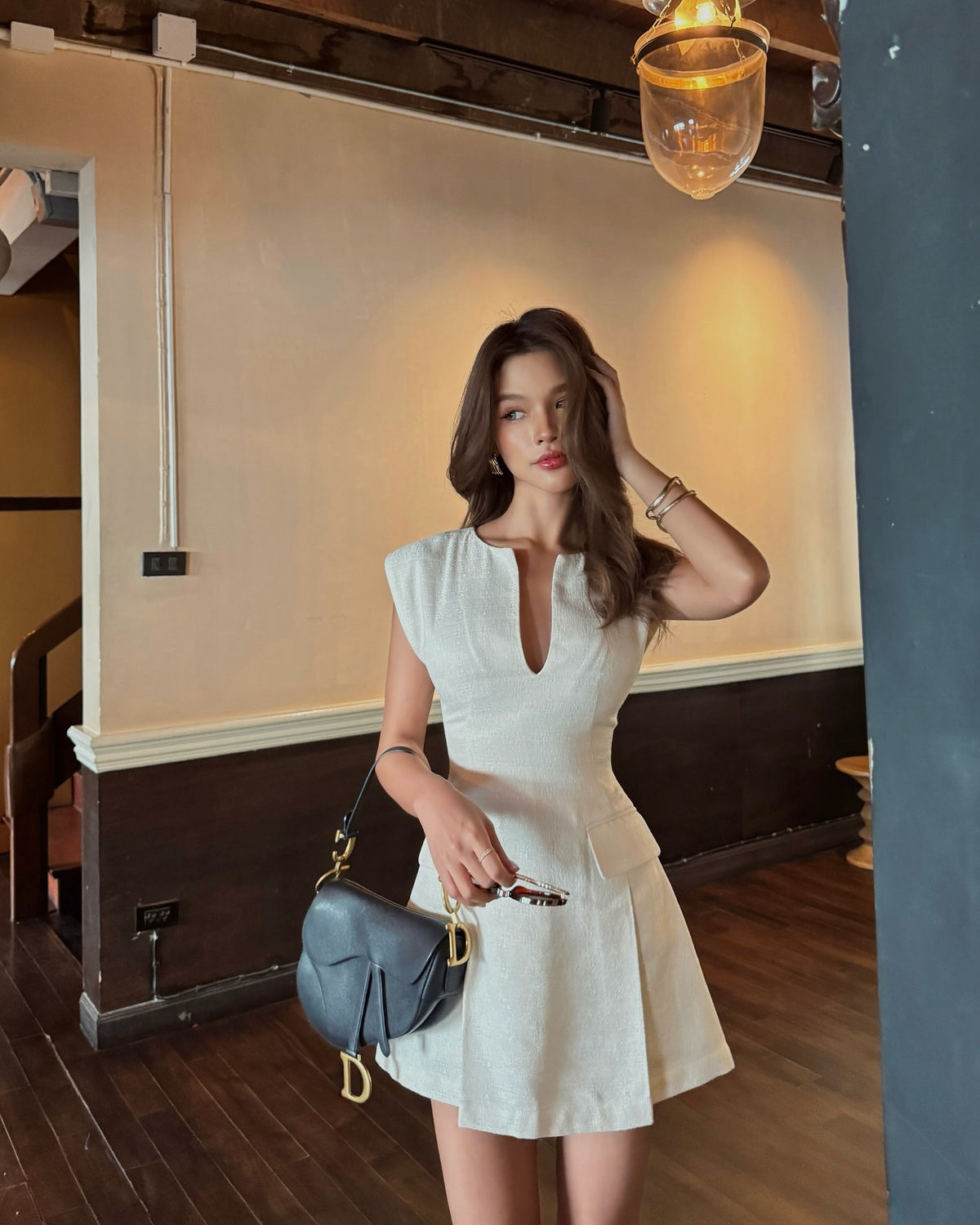Spotted k. @pingvibes in our best selling Blair Mini Dress 🤍〰️Size: Xs-Xl〰️Color: Cream, Black〰️Fabric: Tweed〰️ Price...