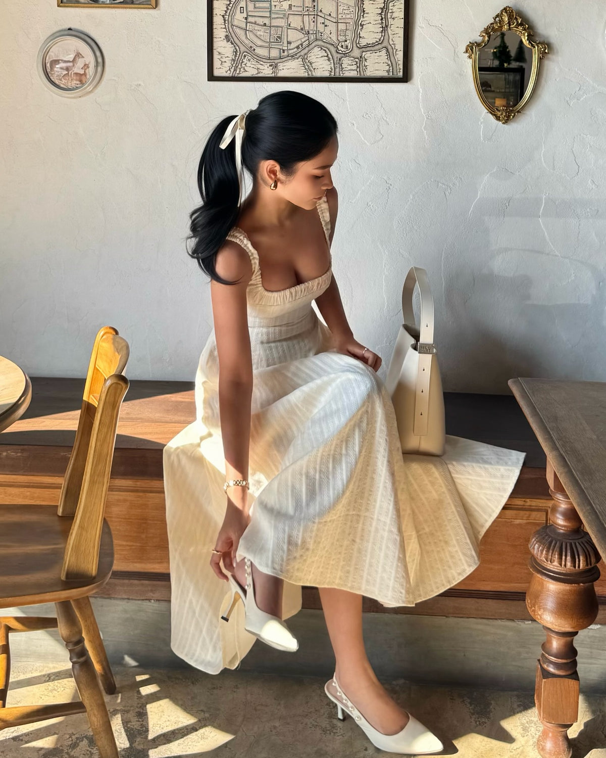 Spotted k. @pingvibes in Solene maxi dress 🍦#rvsolenemaxidress