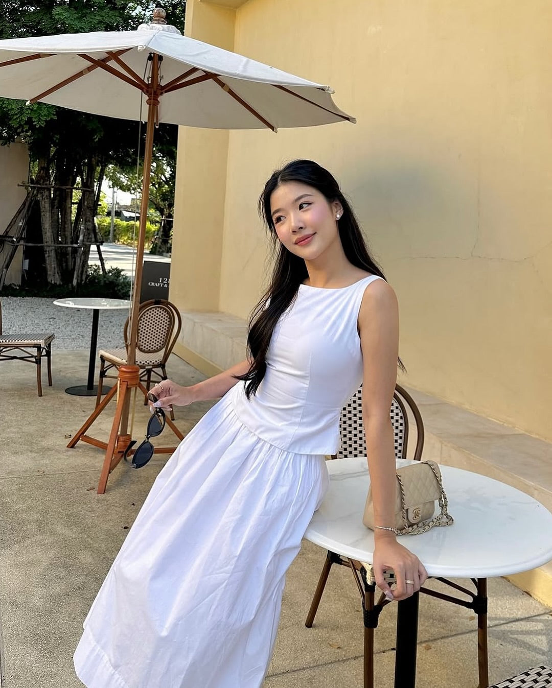 Spotted k. @yanisa._ in Lady set 🤍#rvladyboatnecktop #rvladyclassicskirt