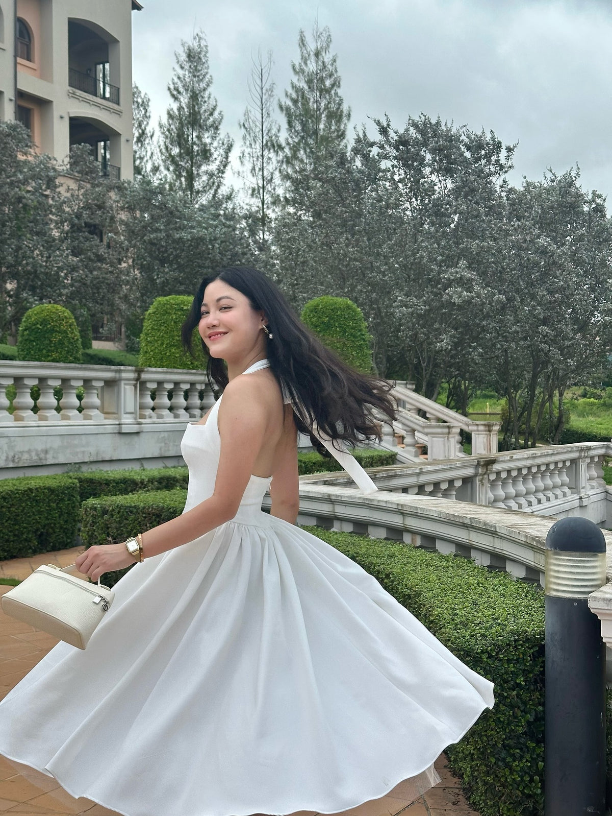 Elodie Maxi Dress 🤍The Elodie MaxiDress features a flattering neckline and fitted waist, paired with a mesh-layered s...