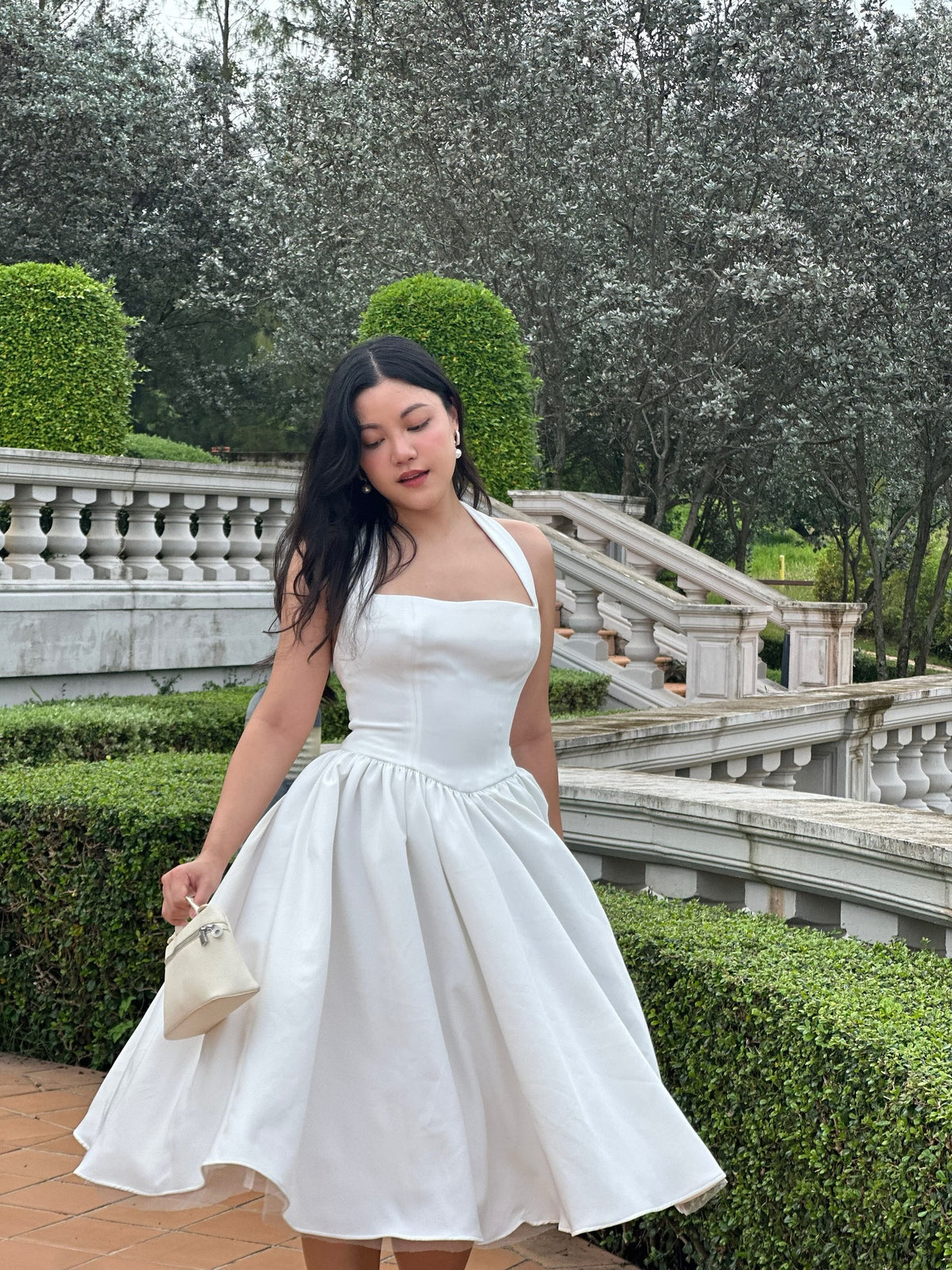 Elodie Maxi Dress 🤍The Elodie MaxiDress features a flattering neckline and fitted waist, paired with a mesh-layered s...