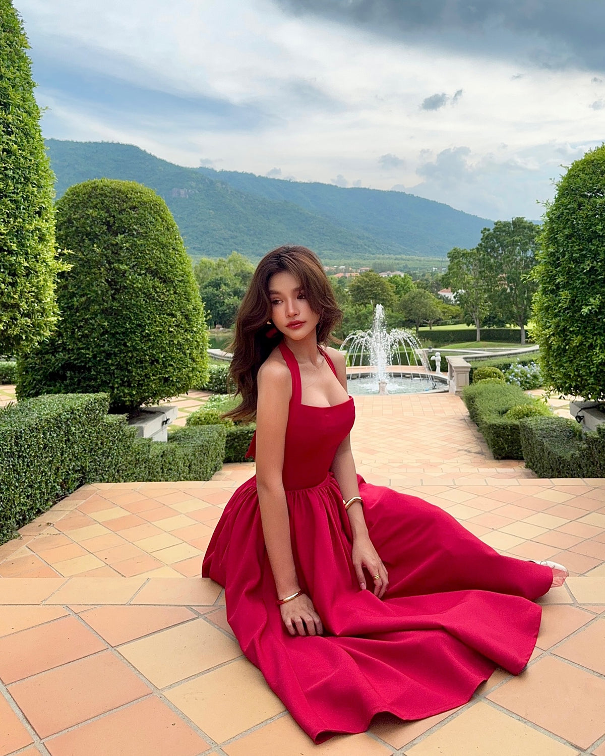 Still daydreaming about the moment k. @pingvibes wears the Elodie Maxi Dress❤️Now available for pre-order via Line, S...