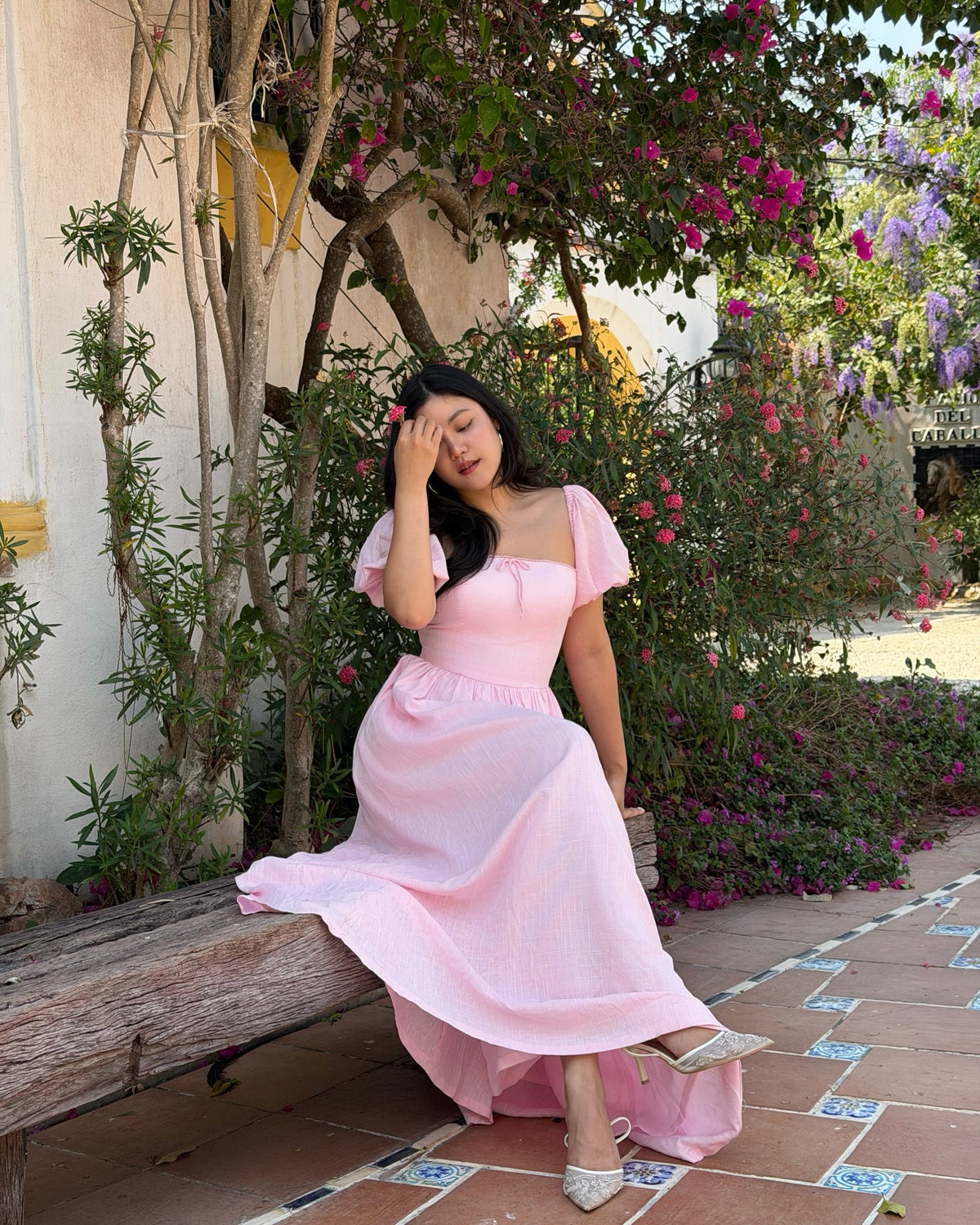 Sophie Maxi Dress in pink 🌸Available for preorder tomorrow via line @ravii.bkk at 1pm #rvsophiemaxidress