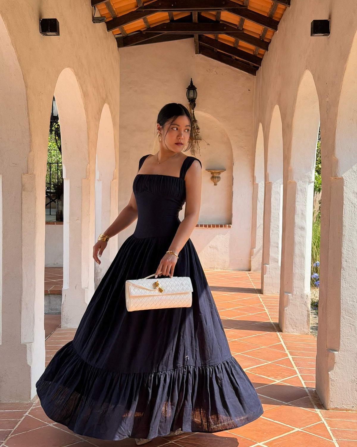 The Sicily cotton linen maxi dress , now in navy. 💙#rvsicilycottonlinenmaxidress