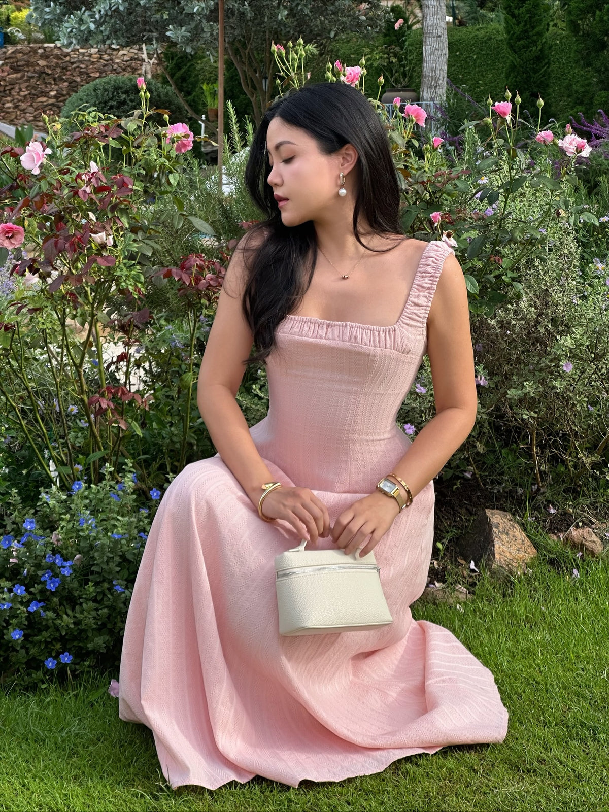 Solene maxi dress in pink 💕#rvsolenemaxidress