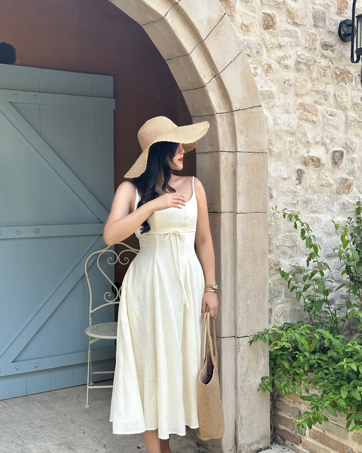Amélie dress in Vanilla 🍦〰️ Price: 3,290.-〰️ Size: Xs-3Xl〰️ Fabric: Cotton Linen#rvameliedress