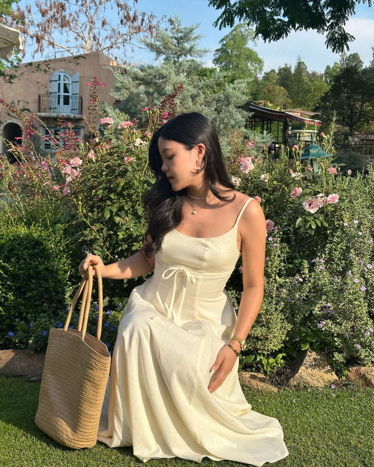 Amélie dress in Vanilla 🍦〰️ Price: 3,290.-〰️ Size: Xs-3Xl〰️ Fabric: Cotton Linen#rvameliedress