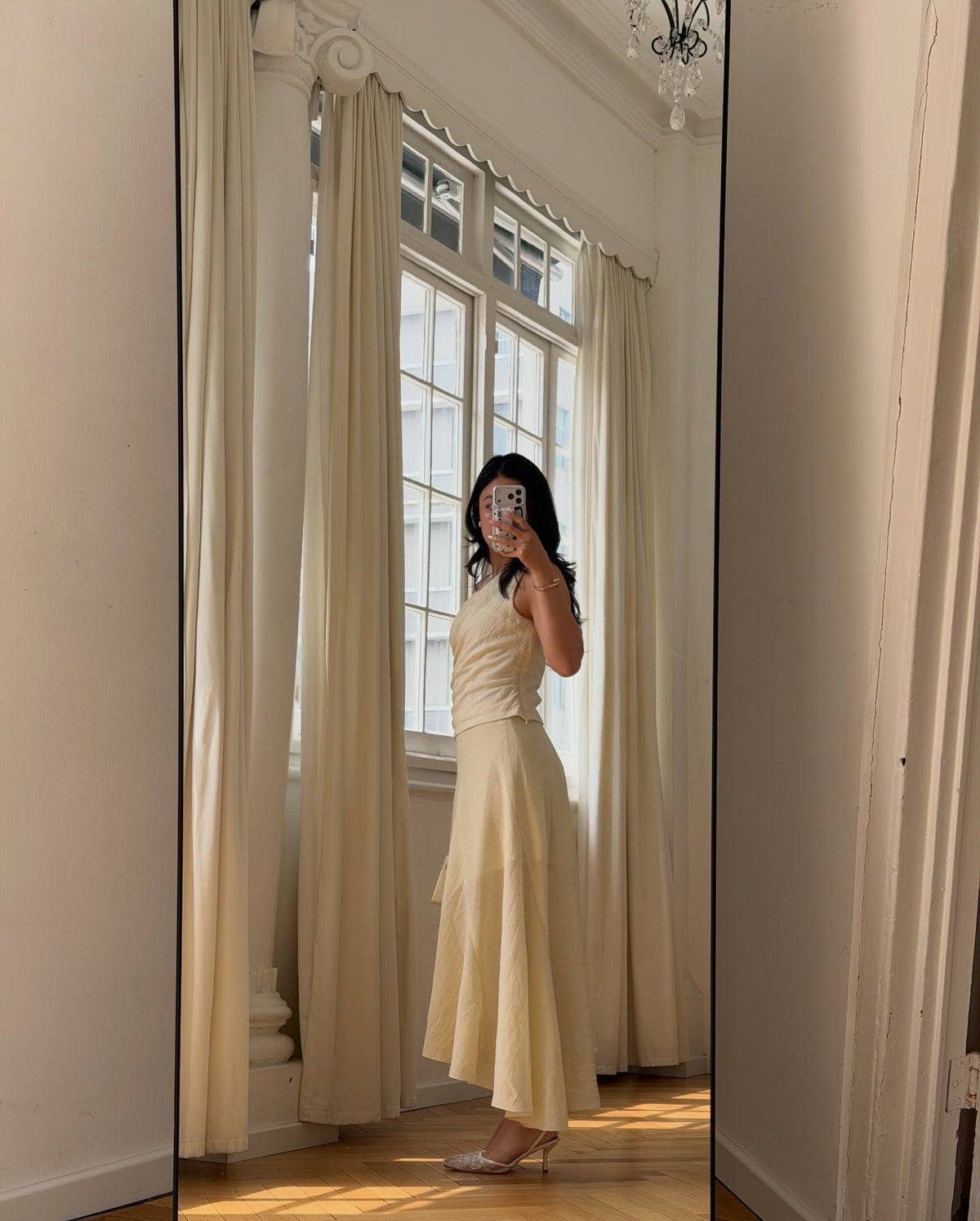 Asymmetric skirt in cream and blue are fully reserved for the first lot 🦋✨📦 Second batch ships out on 05/05#rvasymmet...