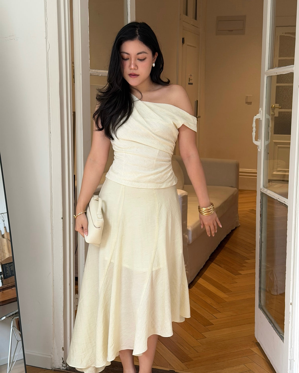 Asymmetric skirt in cream and blue are fully reserved for the first lot 🦋✨📦 Second batch ships out on 05/05#rvasymmet...