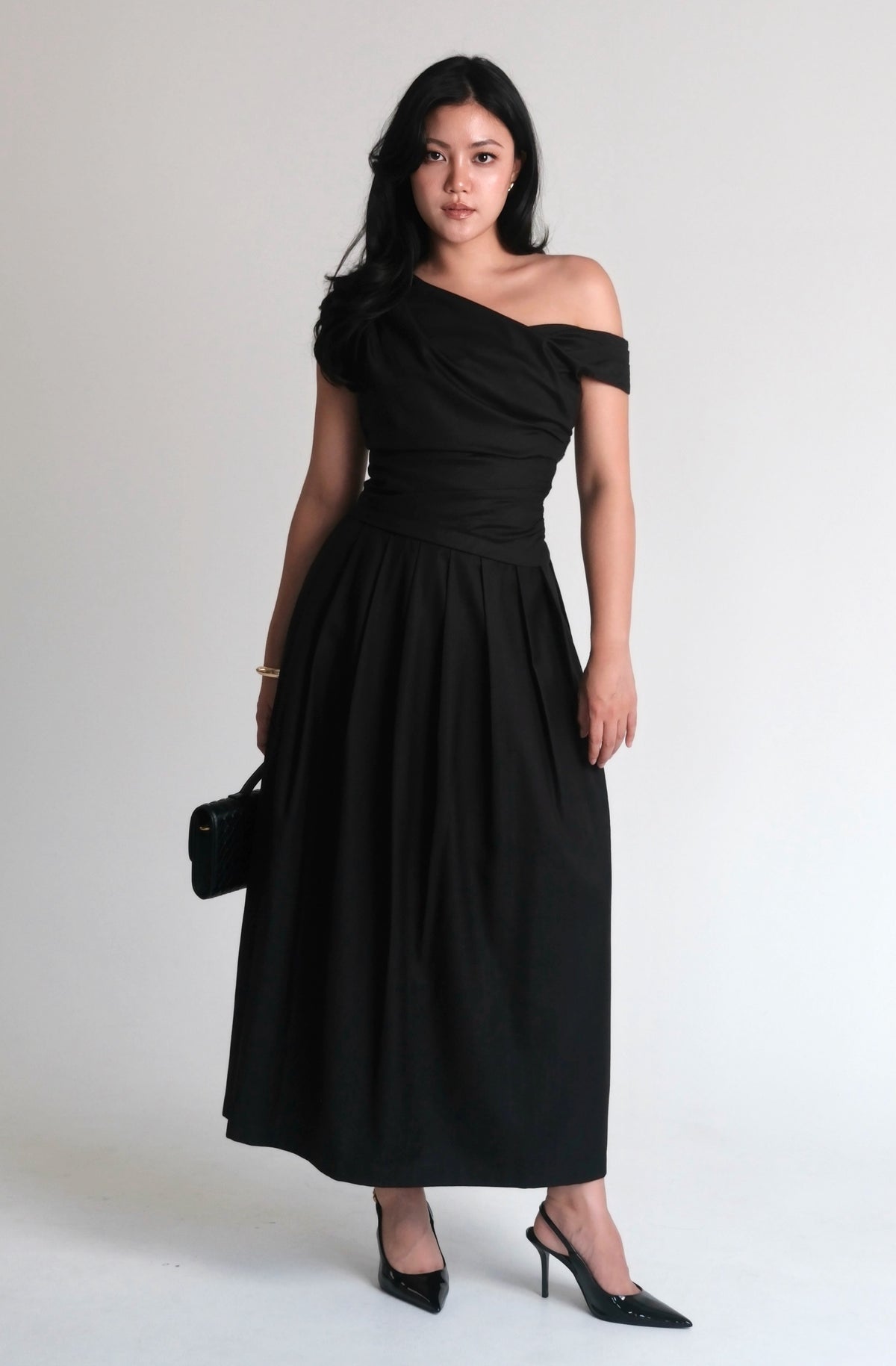 Pleated Maxi Skirt Black