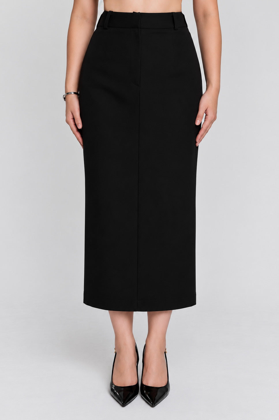 Midi Pencil Skirt Black