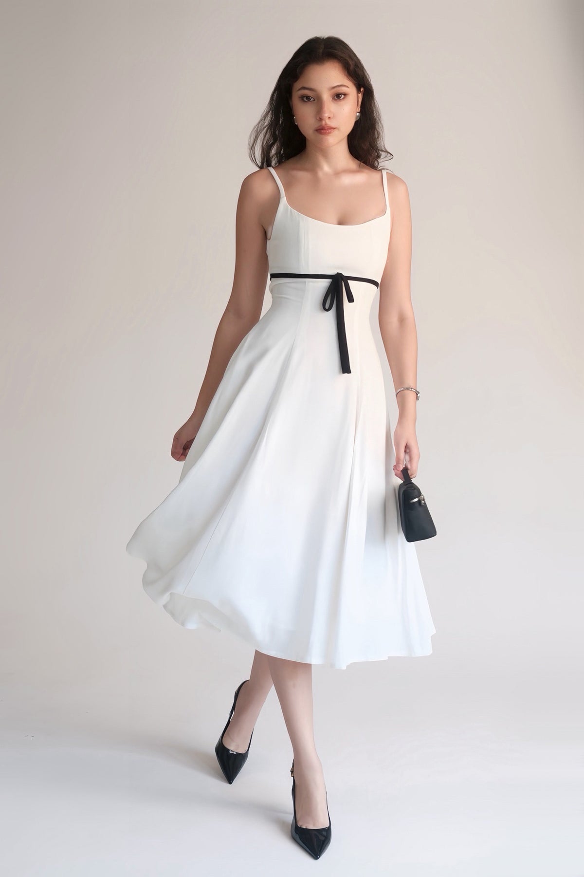 Amélie Dress White with Black