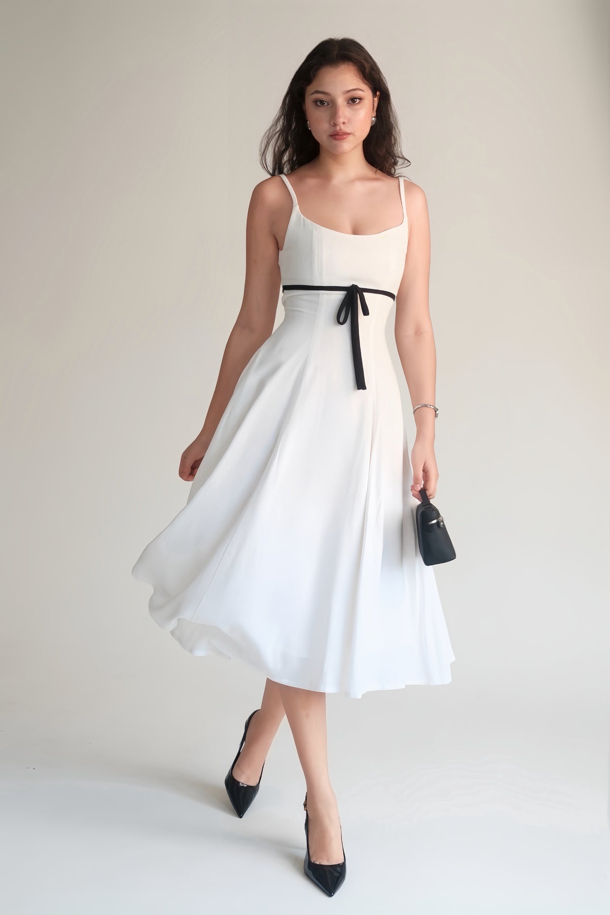 Amélie Dress White with Black