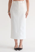 Midi Pencil Skirt Off-White