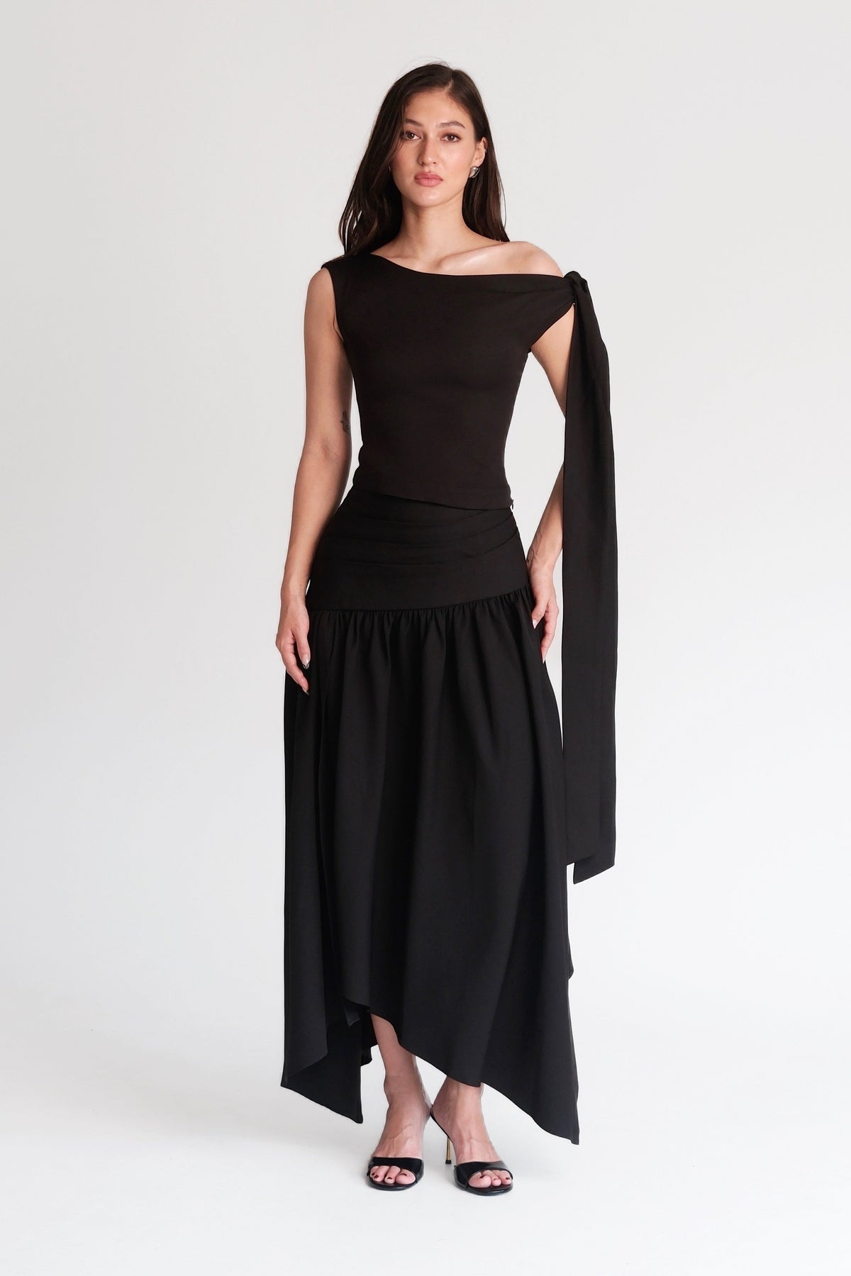 Noelle Bow Top Black