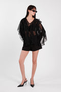 Reverie Ruffle Blouse Black