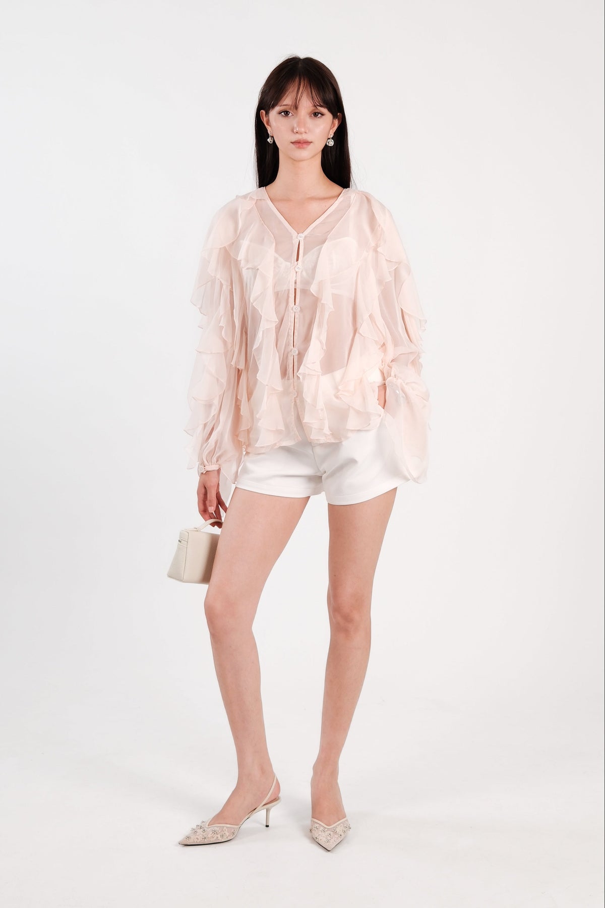 Reverie Ruffle Blouse Light Pink