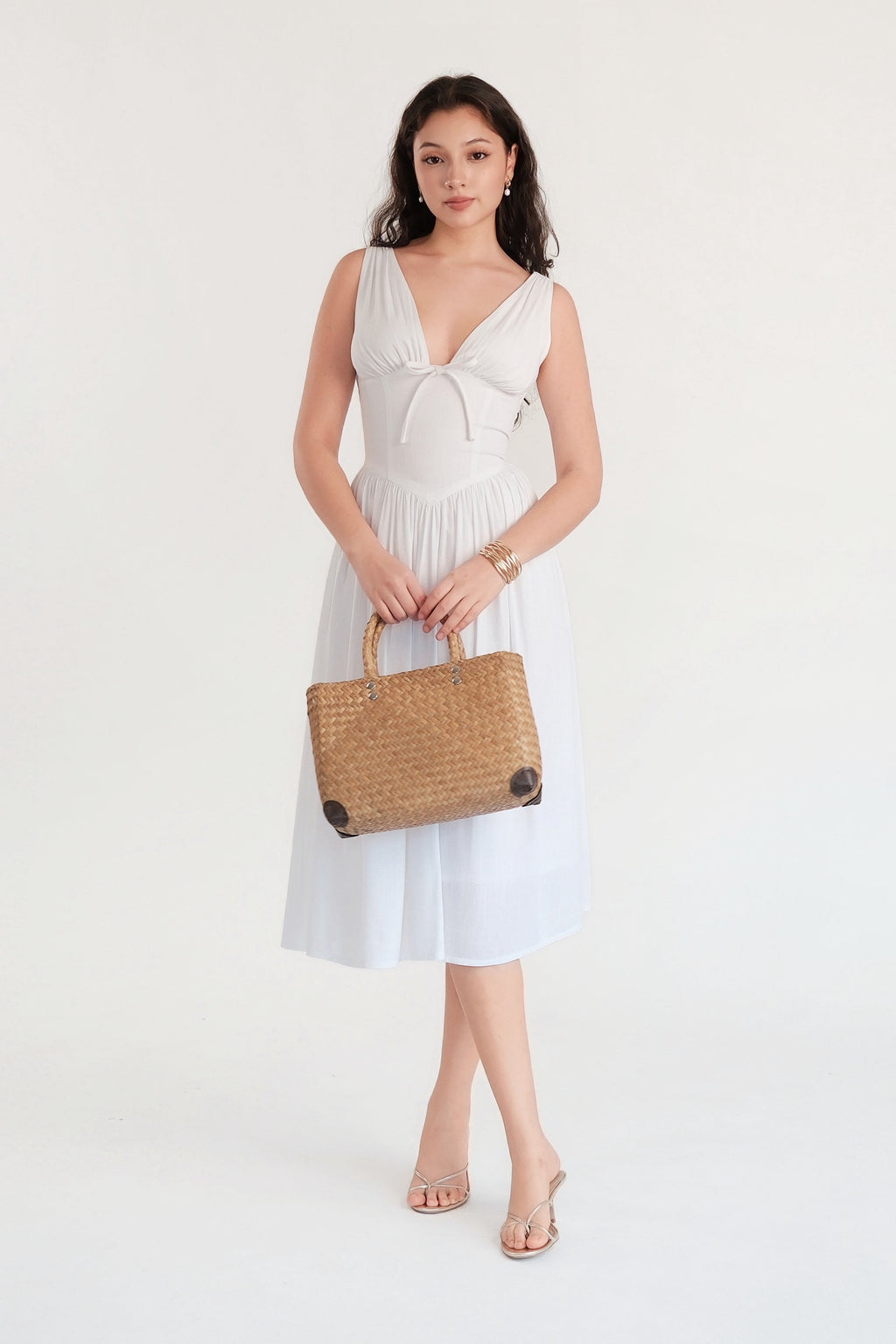 Summer Haze Midi Dress White