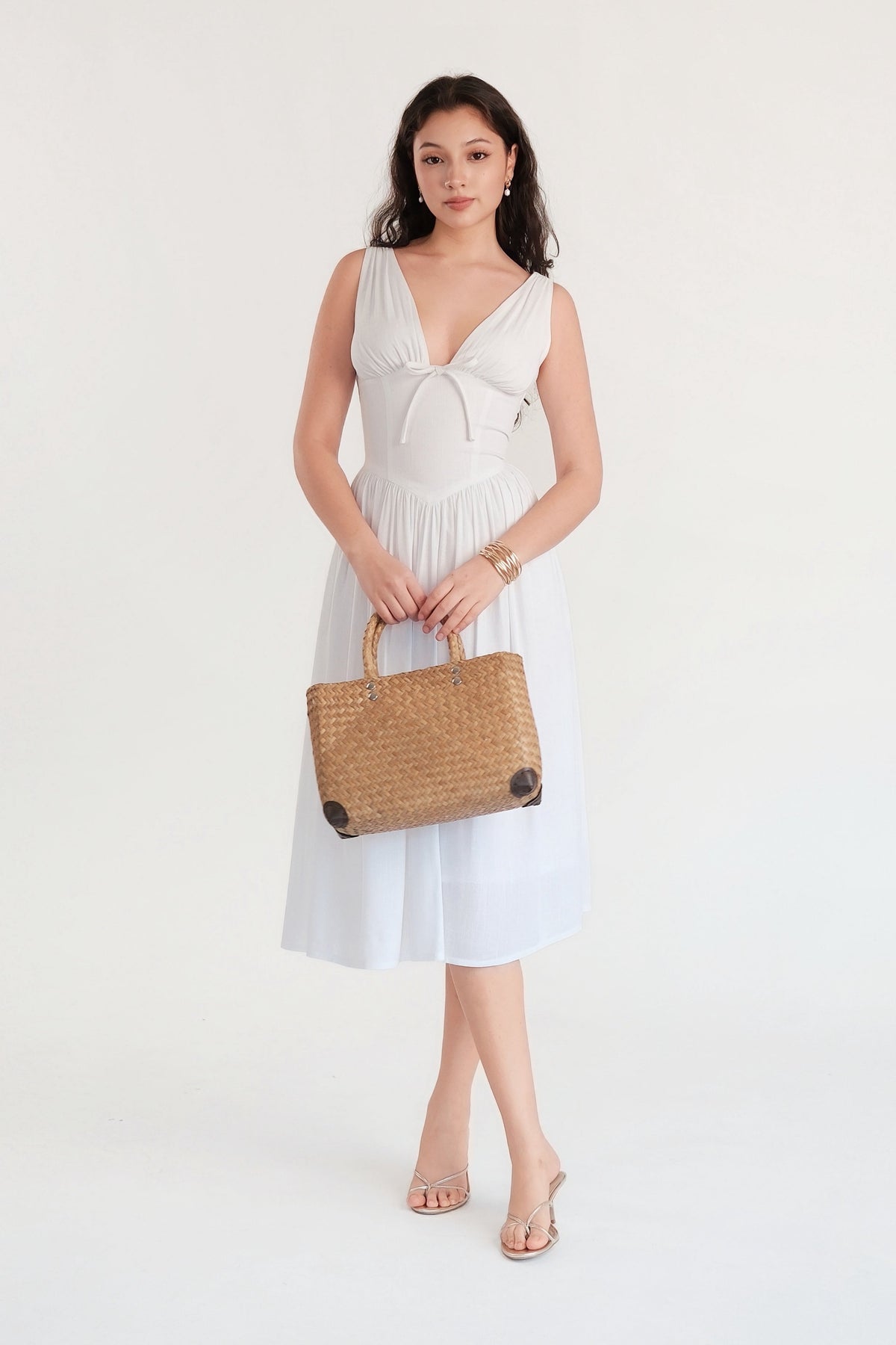 Summer Haze Midi Dress White