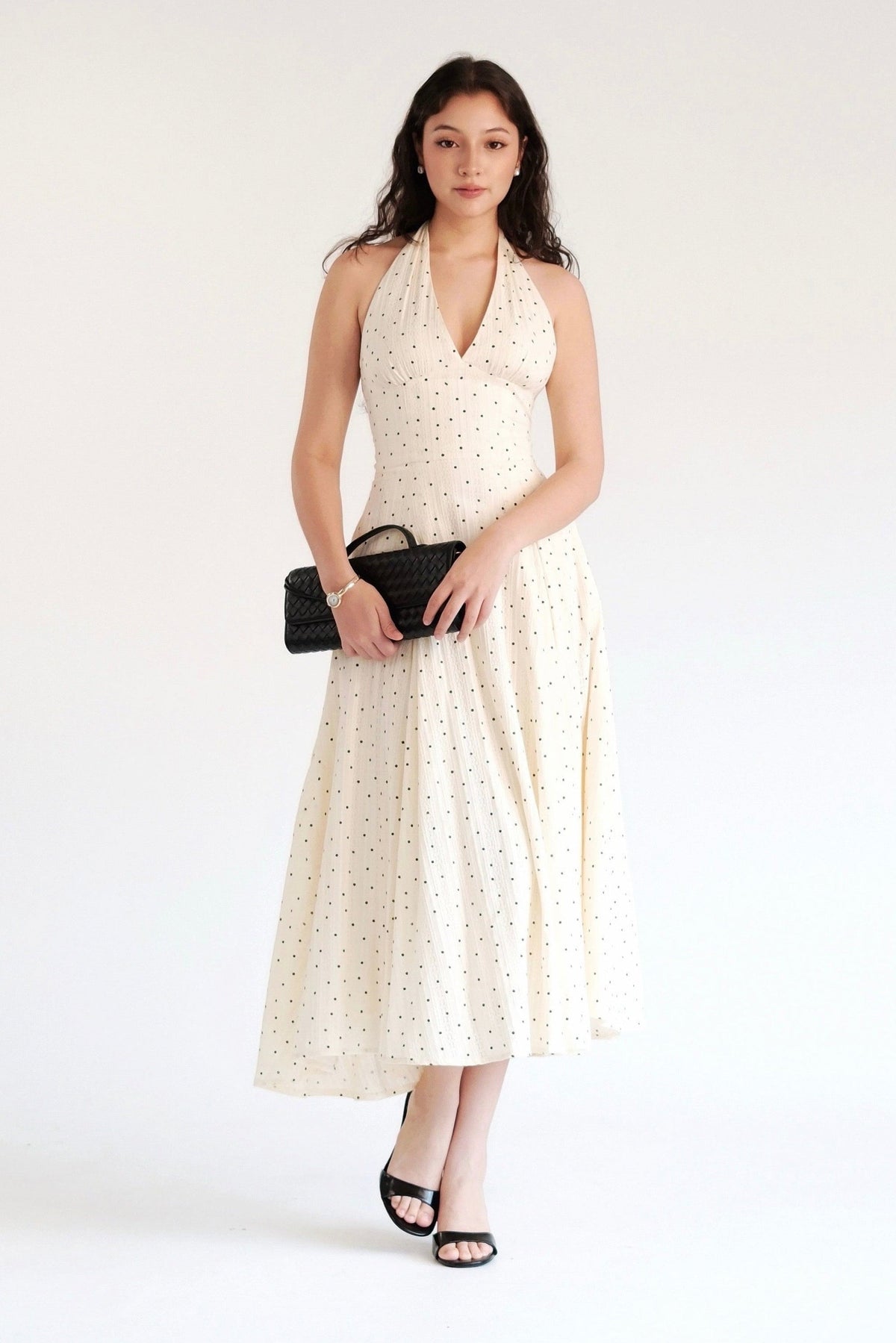Camille Maxi Dress Polka Dot - Cream