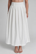 Pleated Maxi Skirt White