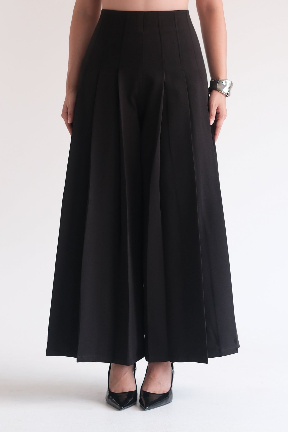 Pleated Pants Black