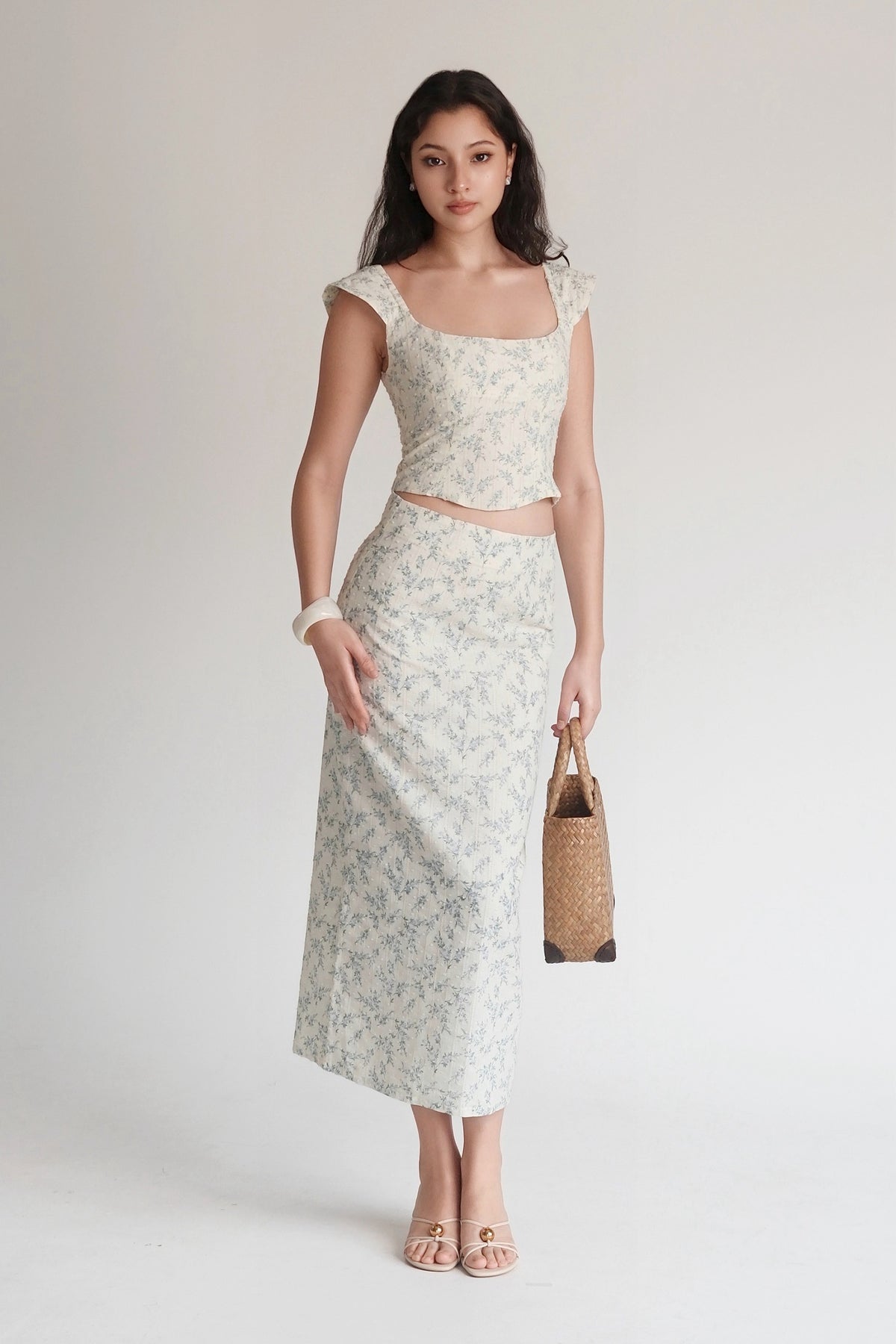 Wildflower Maxi Skirt Blue