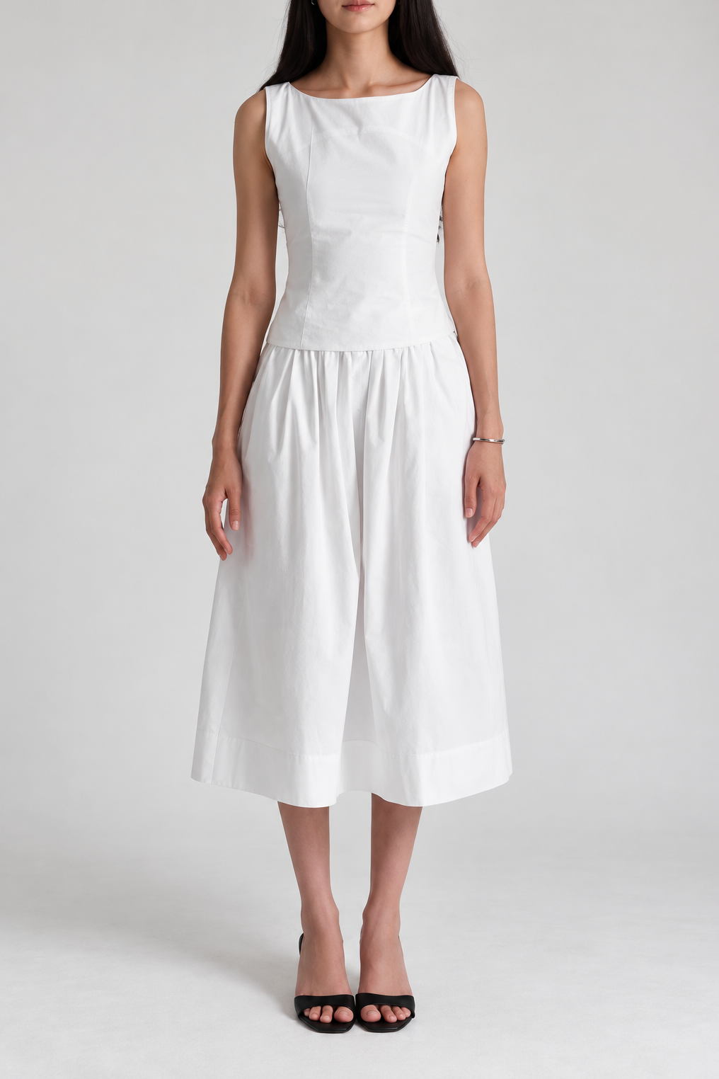 Lady Boat Neck Top White (Cotton)