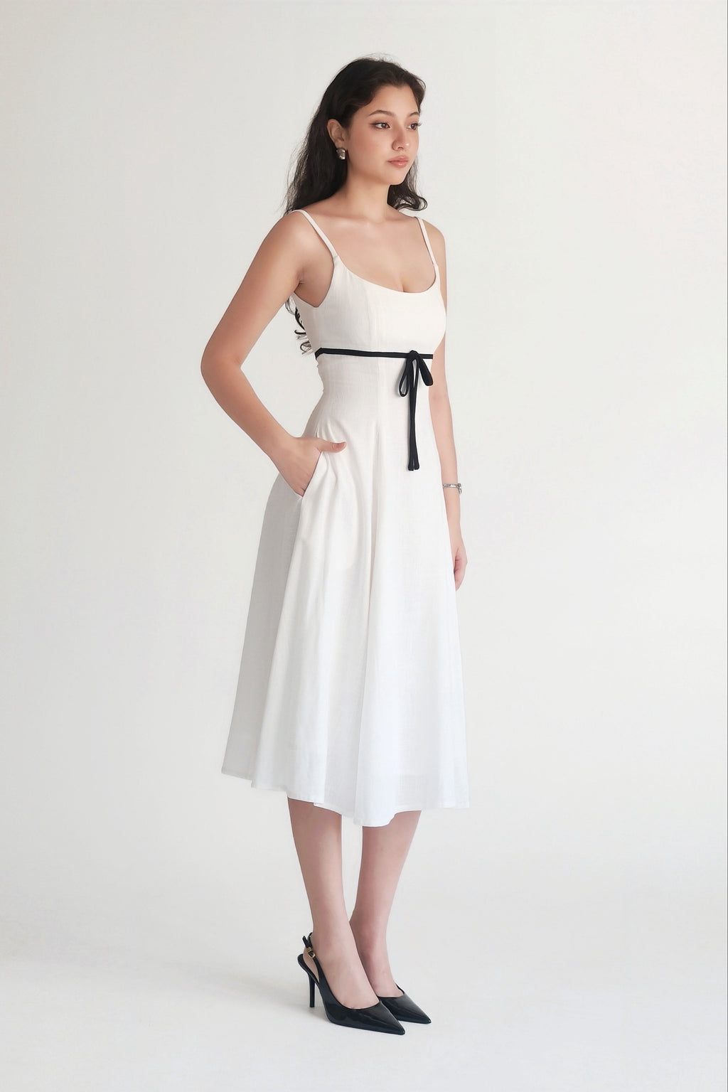 Amélie Dress White with Black