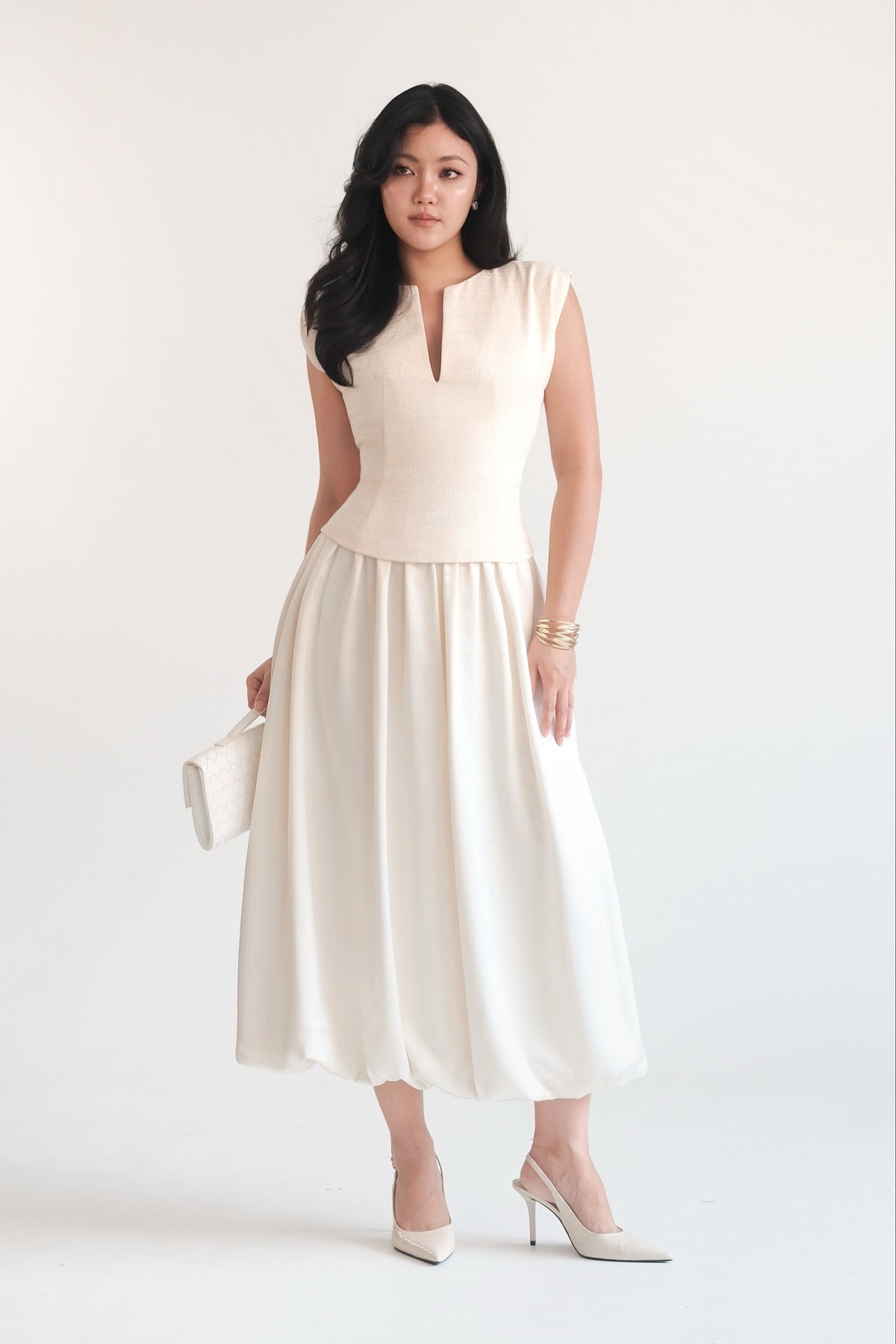 Blair Balloon Skirt Cream