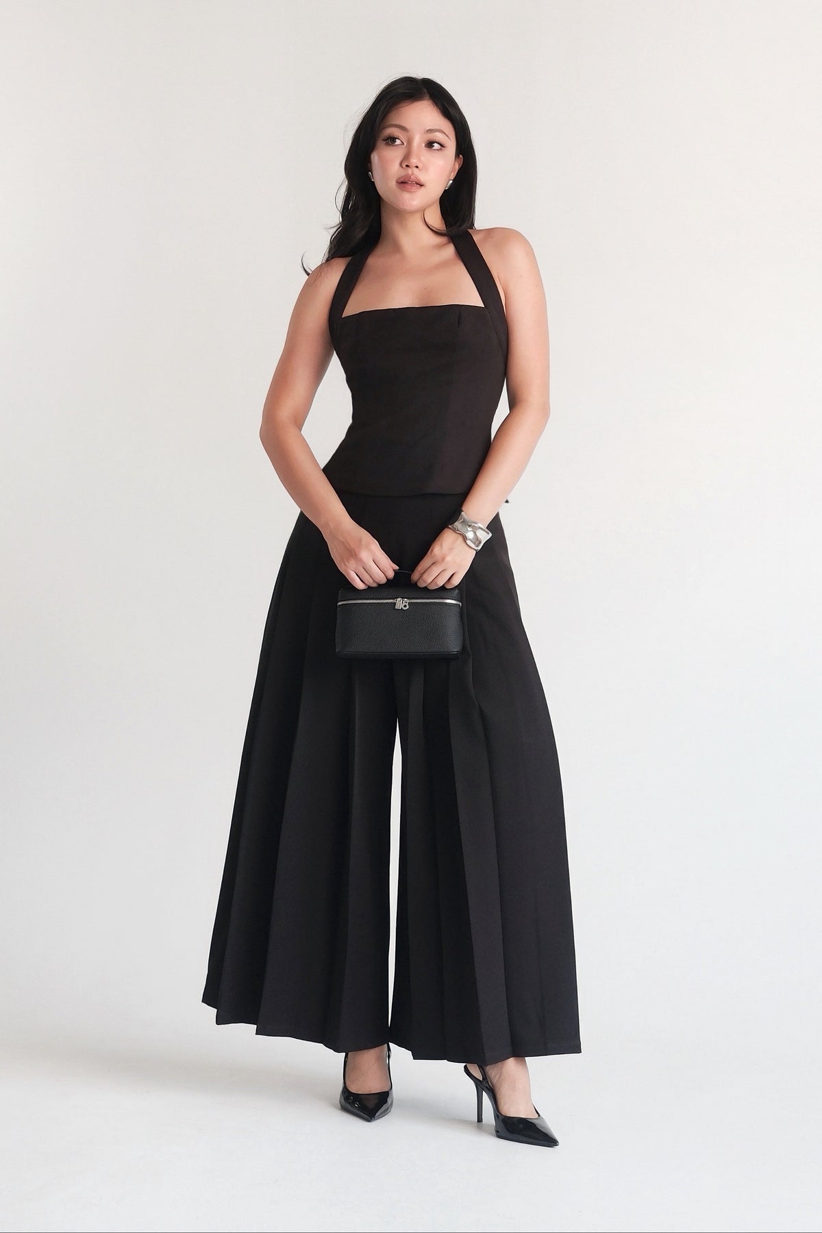 Pleated Pants Black