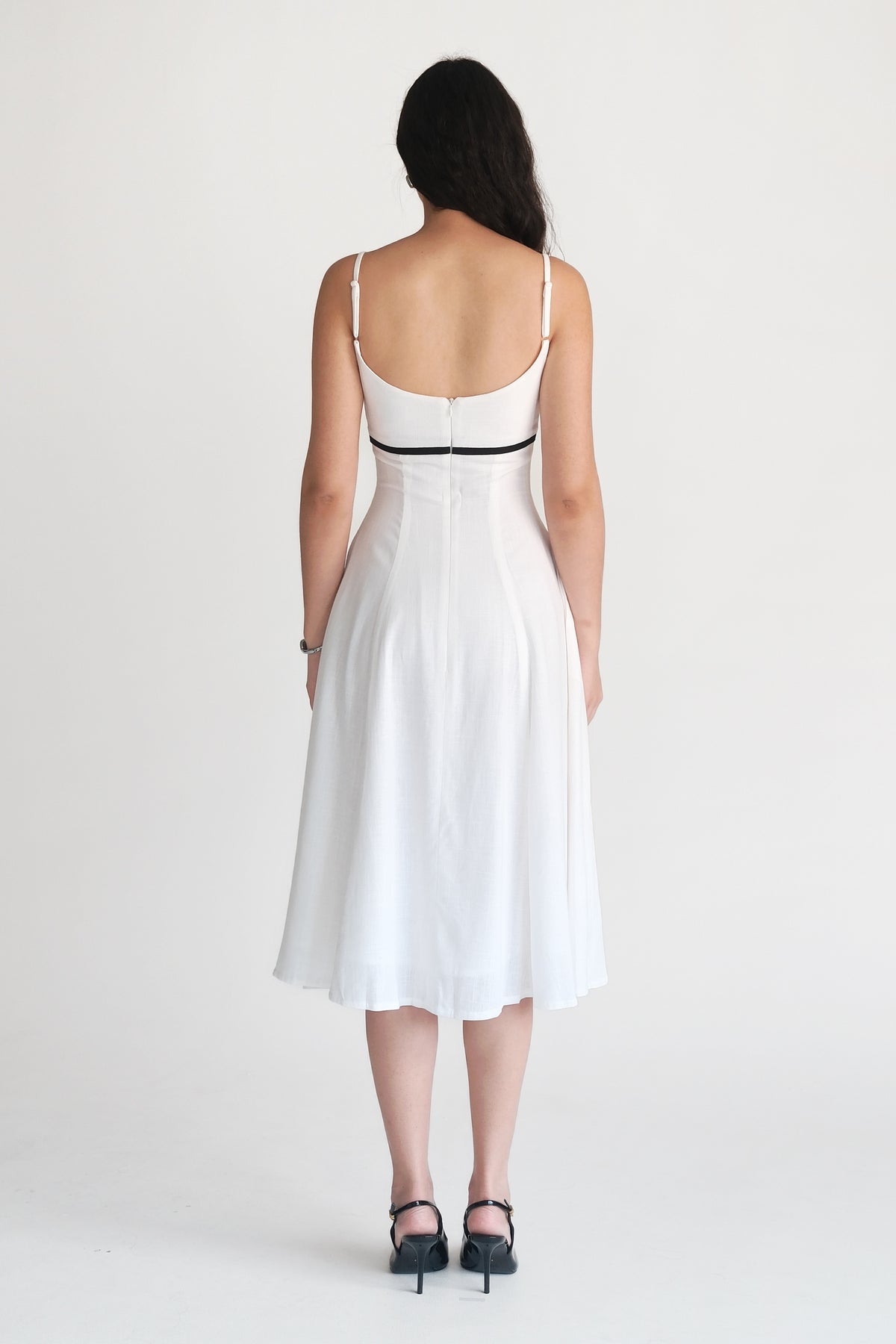 Amélie Dress White with Black