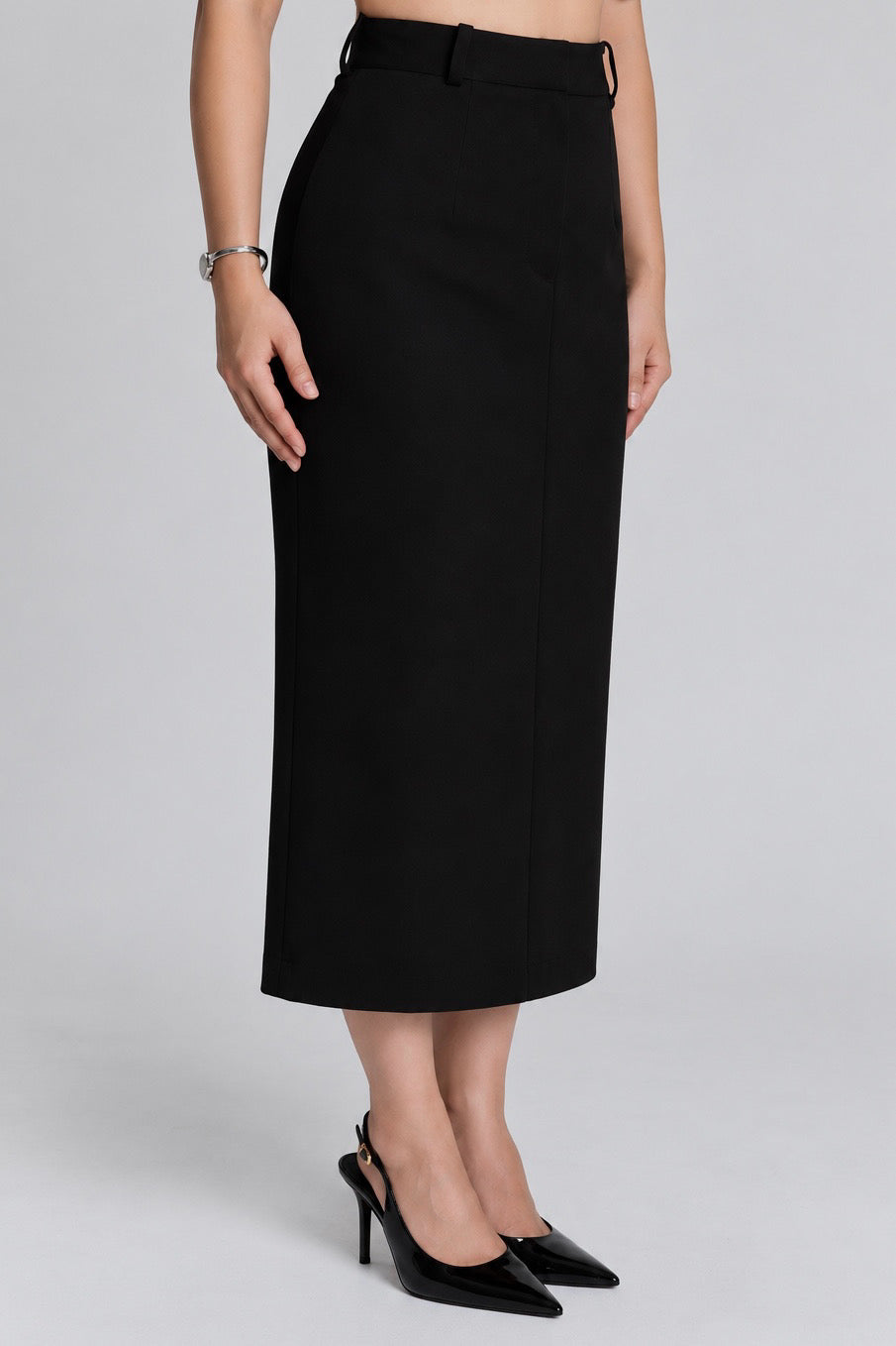 Midi Pencil Skirt Black