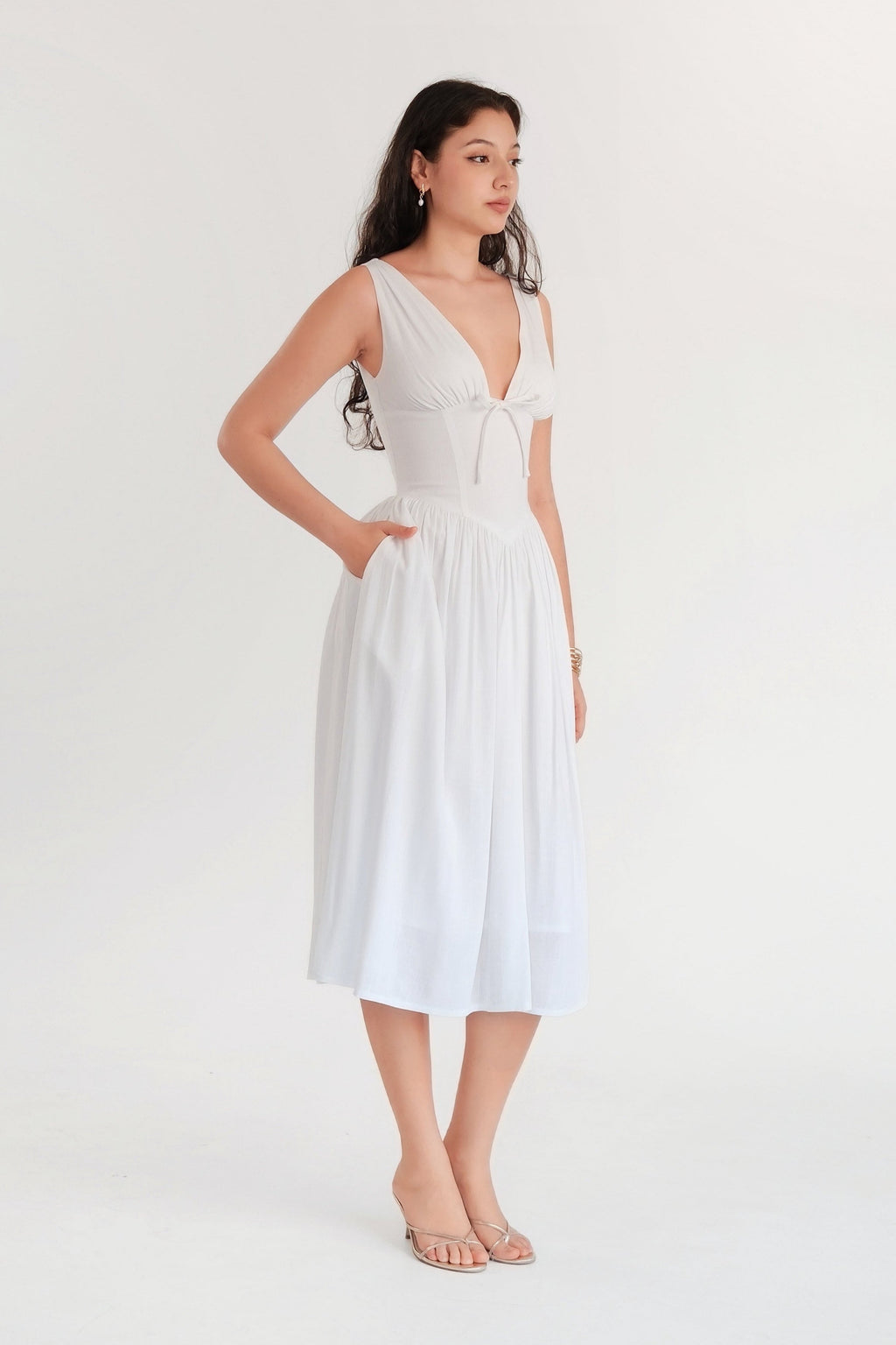 Summer Haze Midi Dress White