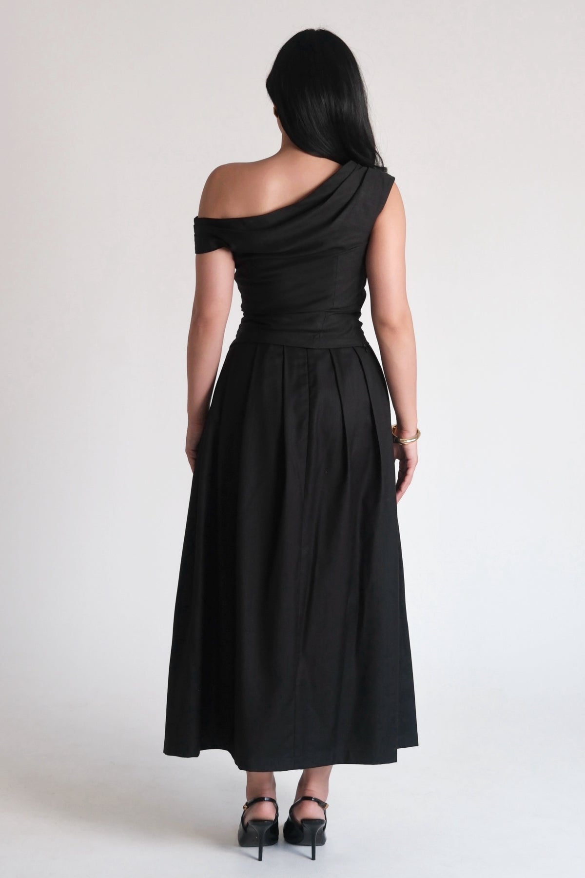 Pleated Maxi Skirt Black