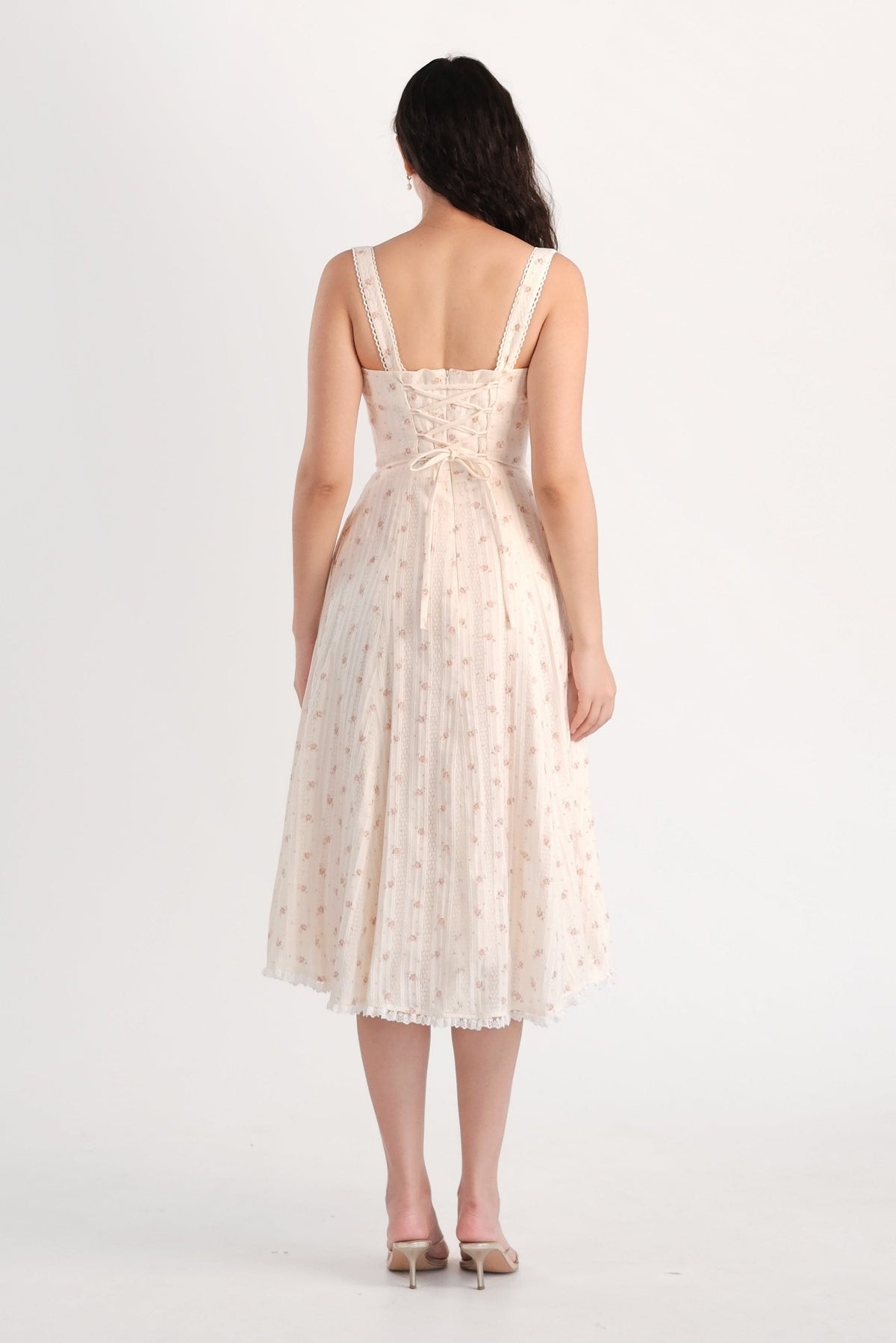 Rosalie Midi Dress Cream Floral