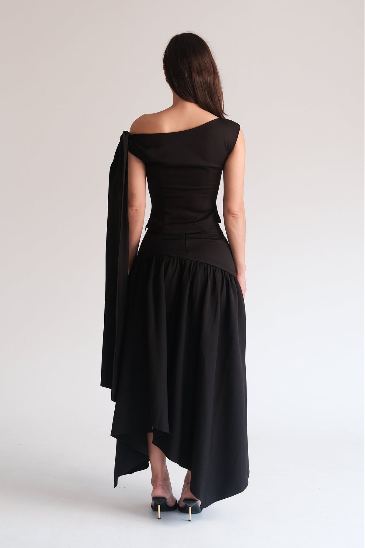Noelle Bow Top Black