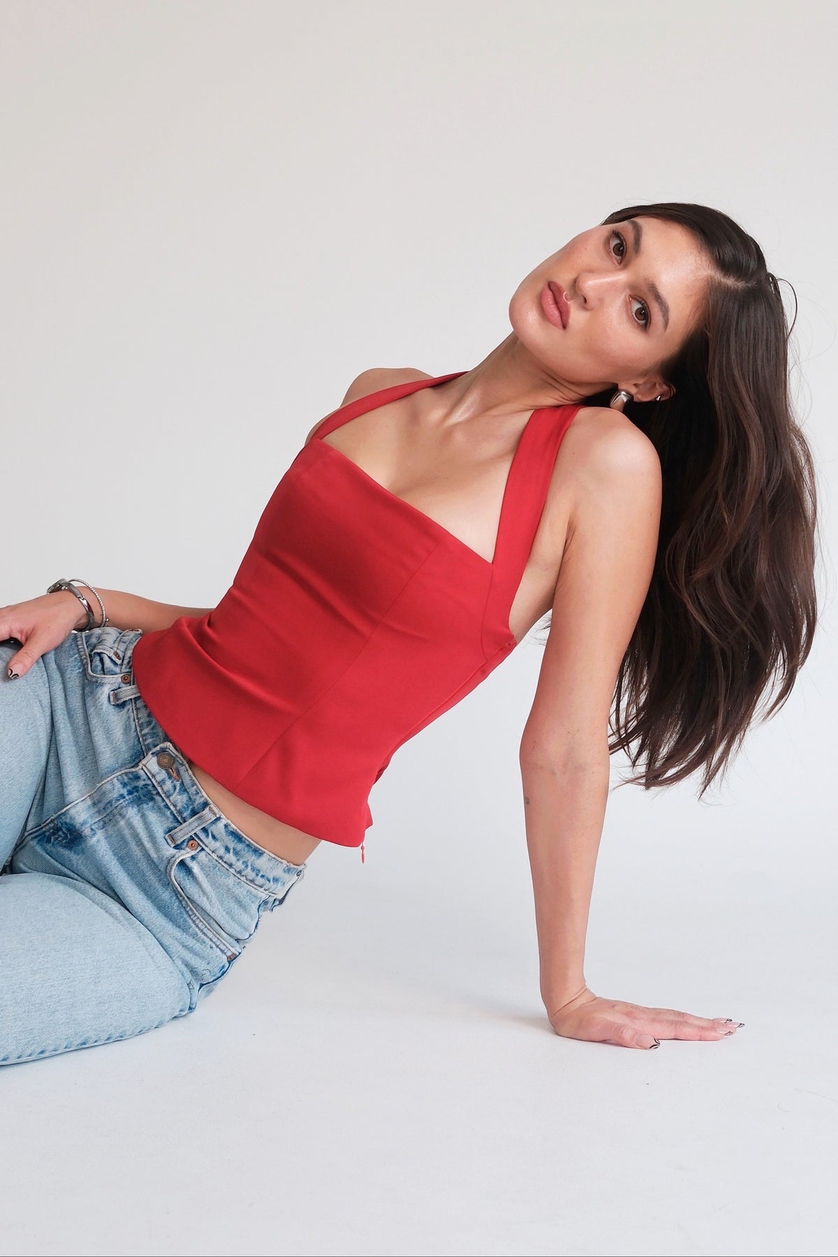 Halter Square Top Red
