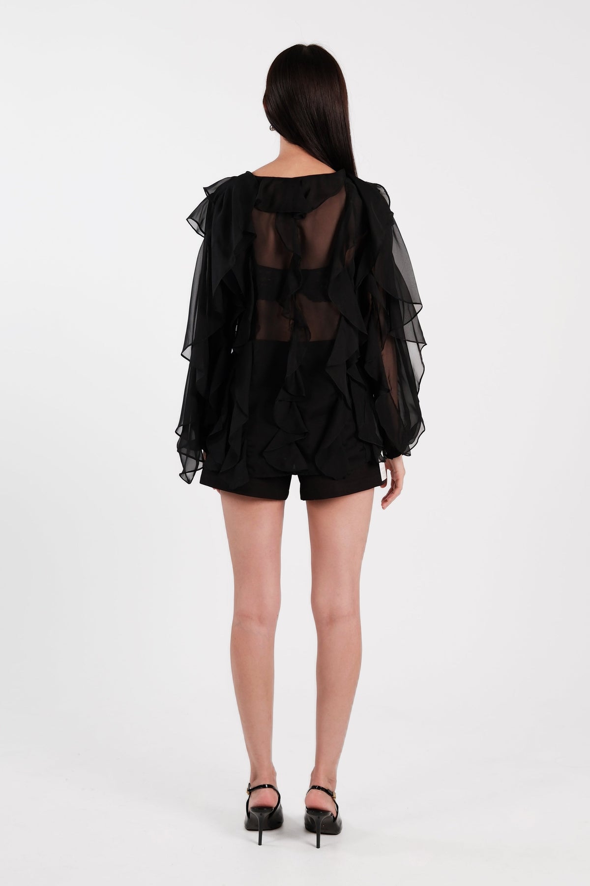 Reverie Ruffle Blouse Black