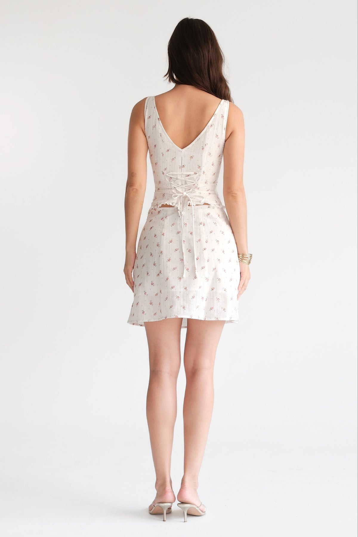 Rosette Top White Floral