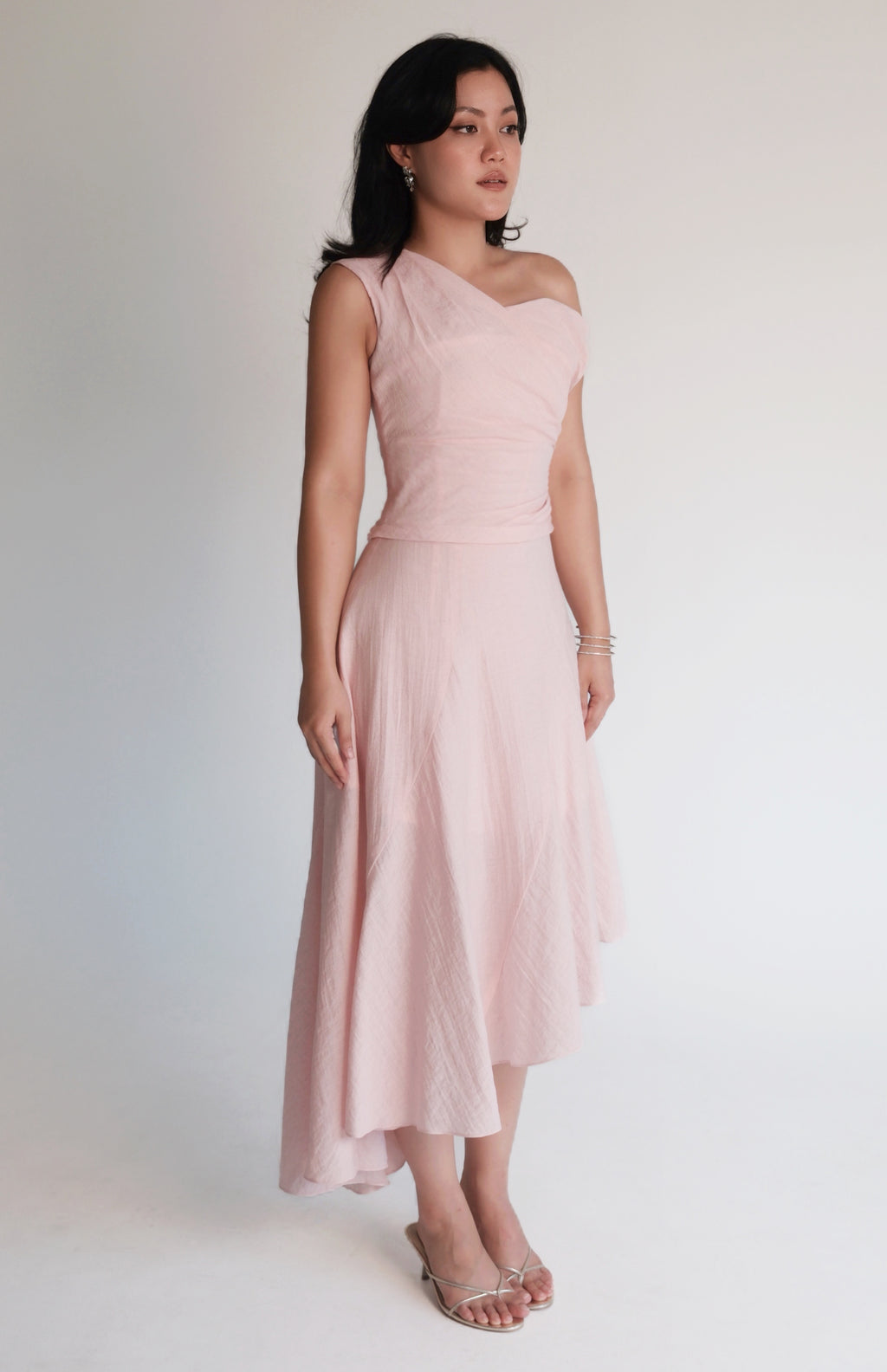 Asymmetric Skirt Pale Pink