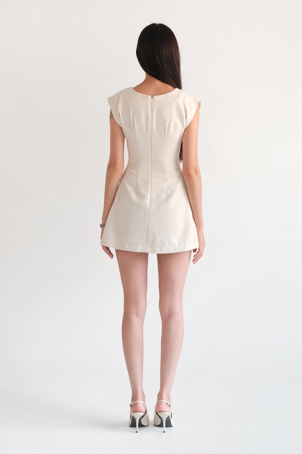 Blair Mini Dress Cream (Tweed)